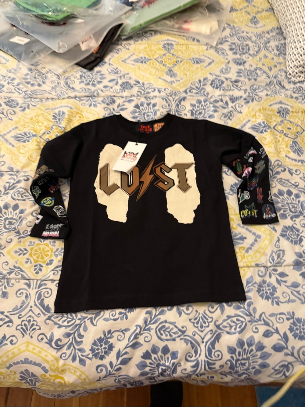 Lost Intricacy Kids Size 2 to 3T Black 'Lust' Graphic Long-Sleeve Tee by Lust